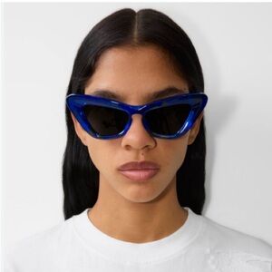 2025 Burberry Rose Blue Cateye Glasses x Silver Hardware NWT